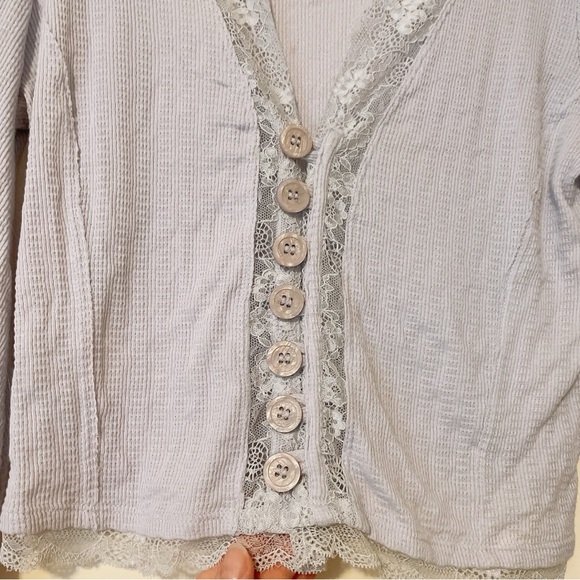 Free People Run With Me Cropped Cardi Top in Lavender Size M - Picture 6 of 9